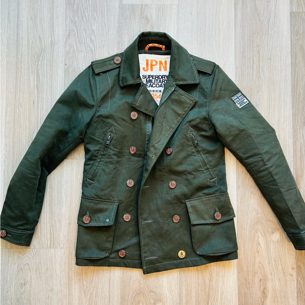 Superdry Army Green Military Peacoat